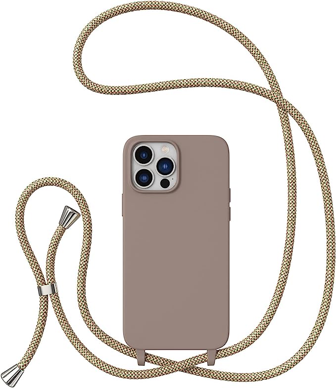 Case Iphone Crossbody Areia/ Nude lisa com alça regulável