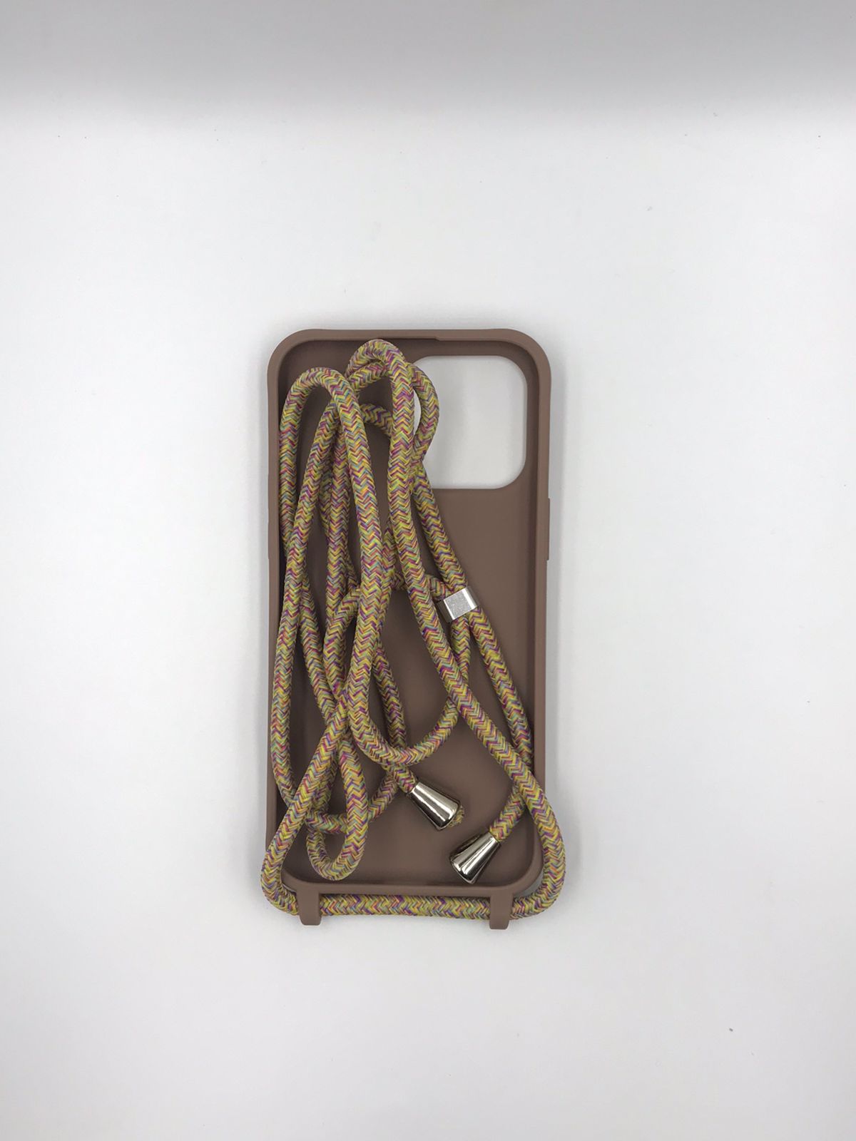 Case Iphone Crossbody Areia/ Nude lisa com alça regulável