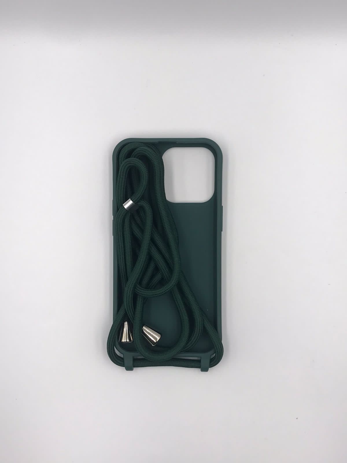 Case Iphone Crossbody Verde Escuro lisa com alça regulavel