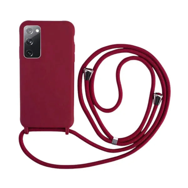 Case Crossbody Samsung S Vermelha lisa com alça regulável