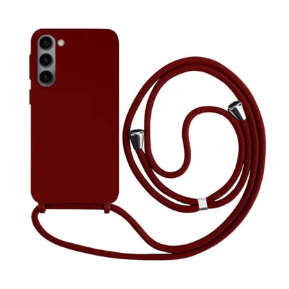 Case Crossbody Samsung S Vermelha lisa com alça regulável