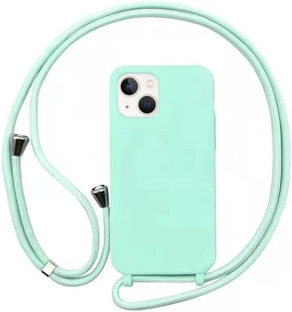 Case Iphone Crossbody Verde Menta lisa com alça regulavel