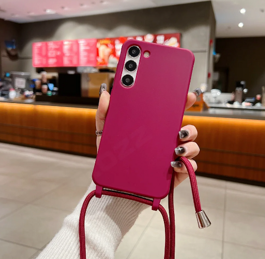 Case Crossbody Samsung A Vermelha lisa com alça regulável