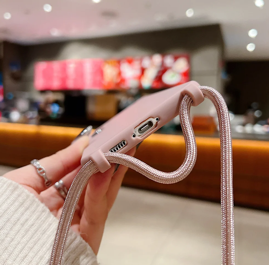 Case Crossbody Samsung A Rose lisa com alça regulável