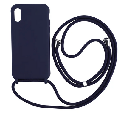 Case Crossbody Samsung A Azul lisa com alça regulável