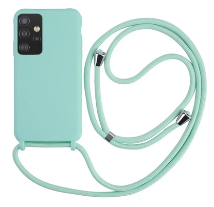 Case Crossbody Samsung A Verde Menta lisa com alça regulável