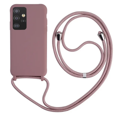 Case Crossbody Samsung A Rose lisa com alça regulável