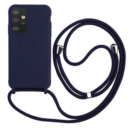 Case Crossbody Samsung S Azul lisa com alça regulável