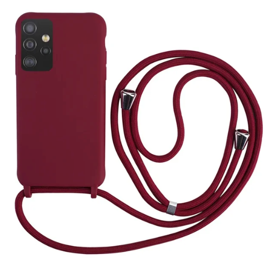 Case Crossbody Samsung S Vermelha lisa com alça regulável