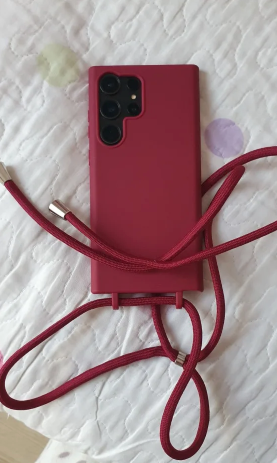 Case Crossbody Samsung A Vermelha lisa com alça regulável