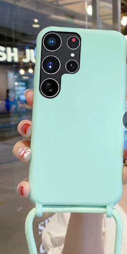 Case Crossbody Samsung S Verde Menta lisa com alça regulável