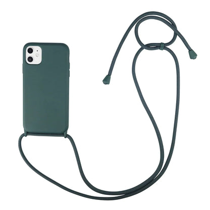 Case Iphone Crossbody  Verde Escuro lisa com alça regulavel