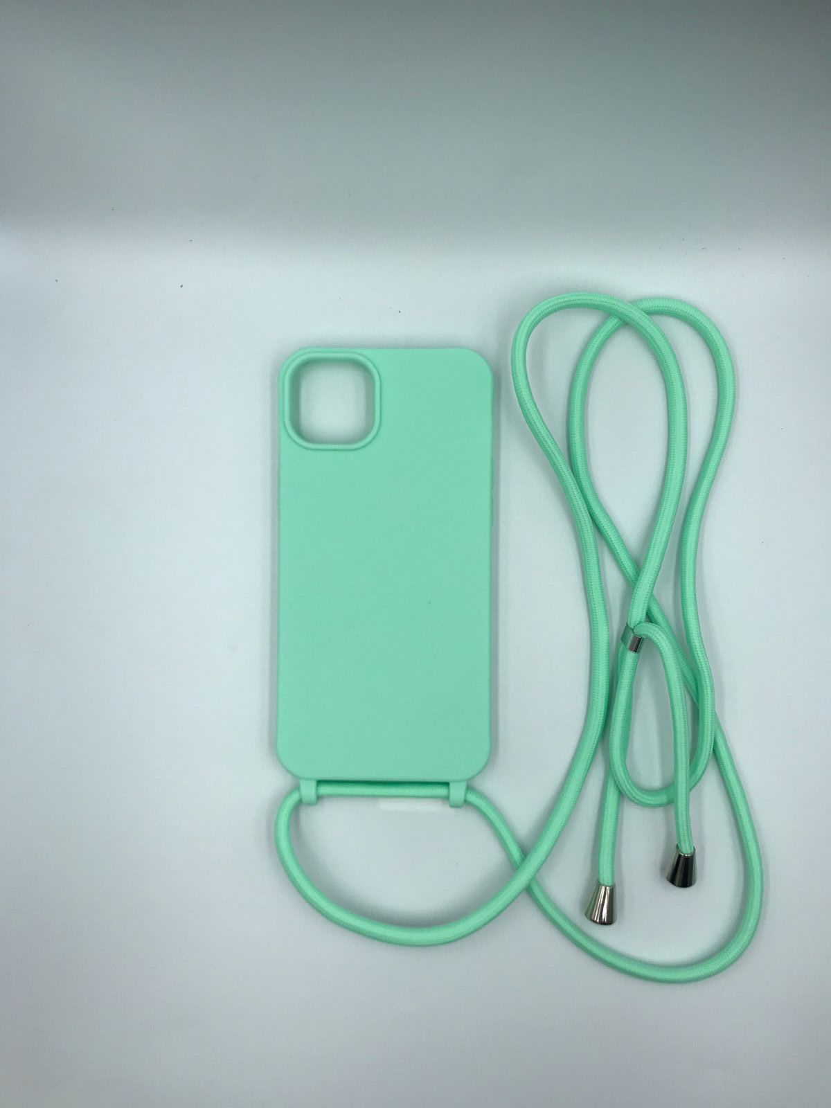 Case Iphone Crossbody Verde Menta lisa com alça regulavel