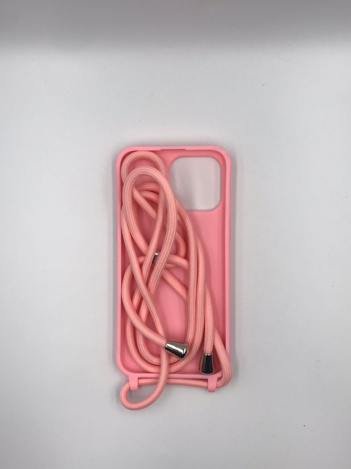 Case Iphone Crossbody Rosa lisa com alça regulavel